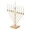 Vintiquewise Nine Branch Electric Chabad Judaica Chanukah Menorah with LED Candle Design Candlestick, Gold QI004204.GD - alternate 1